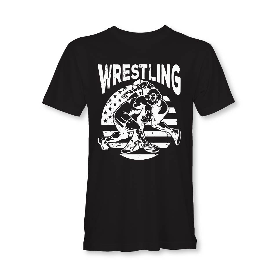 Wrestling White Distressed Flag