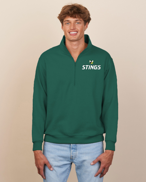 STINGS BASEBALL and SOFTBALL adult relaxed 1/2 ZIP (VERY POPULAR)