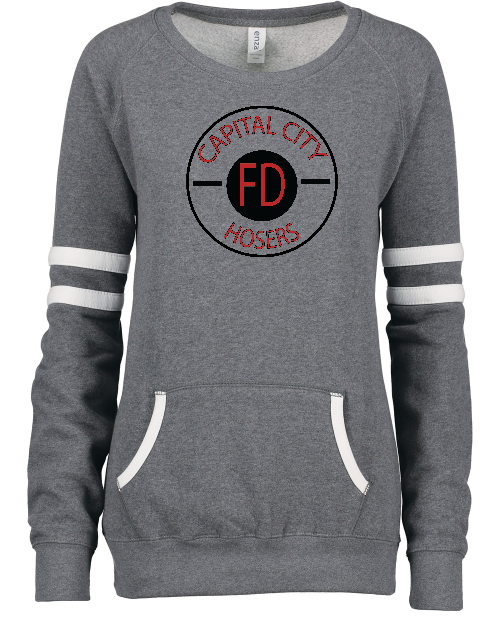 Ladies Varsity Fleece Crew Neck Pullover